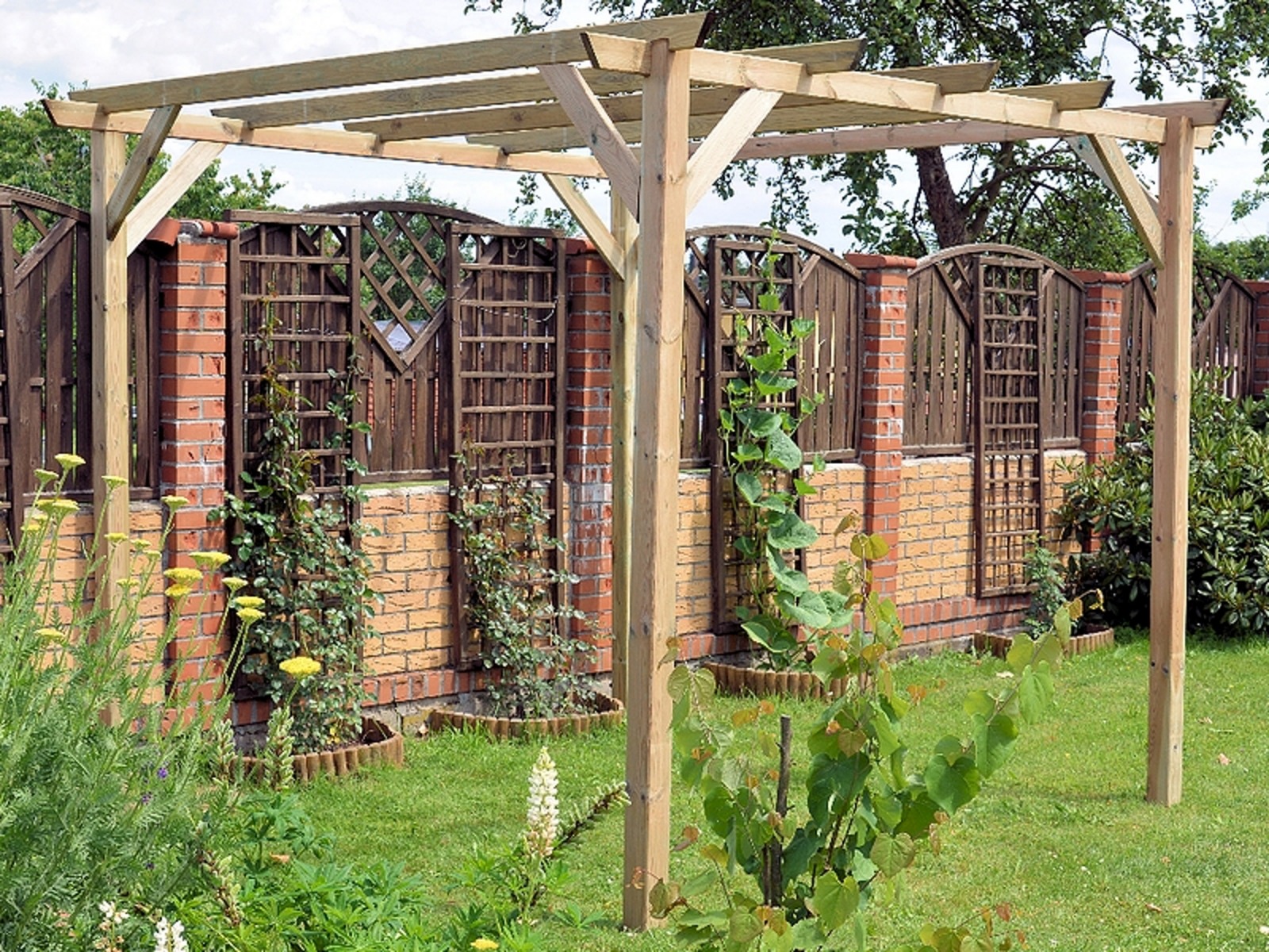 Pergola Addossata in legno di Pino Losa Legnami Gogoverde