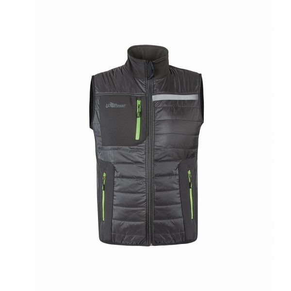 Gilet da lavoro U-Power Wall - Asphalt Grey/green