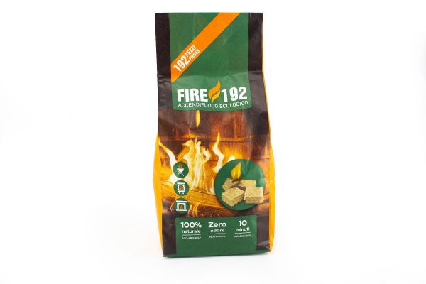 Accendifuoco Ecologico per stufe, camini e Barbecue - Fire Up 192 zollette